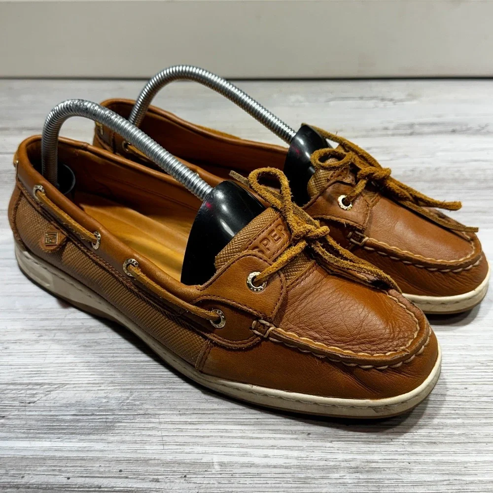Sperry Gold Cup Goldfish Boat Shoe Womens 10 Leather Slip On Loafer 1 Eye